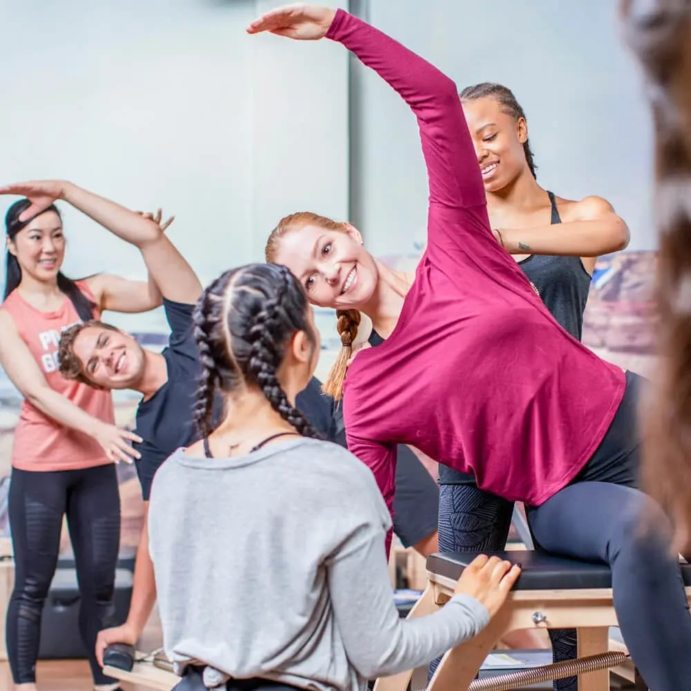 club pilates class stretch